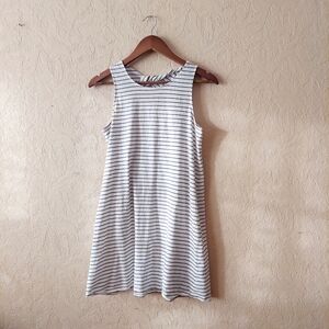 J. Crew Factory White Black Striped Twist-Back Mini Dress 100% Cotton Sz Small